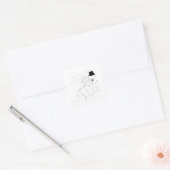 Weddenschap met recessioneel paar vierkante sticker (Envelop)