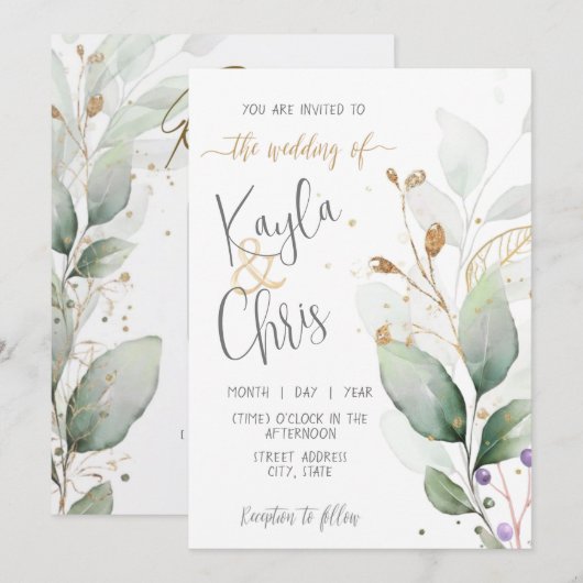 Weddenschap met RSVP QR-code Kaart (Voorkant / Achterkant)