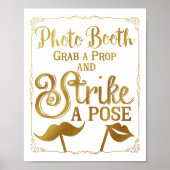 Weddenschap met selfie, teken elegant gold poster (Voorkant)