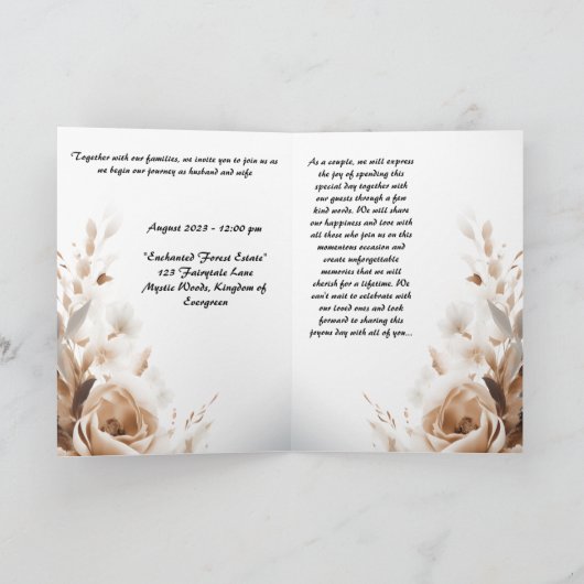 Weddenschap met stijl en elegantie kaart (Binnen)