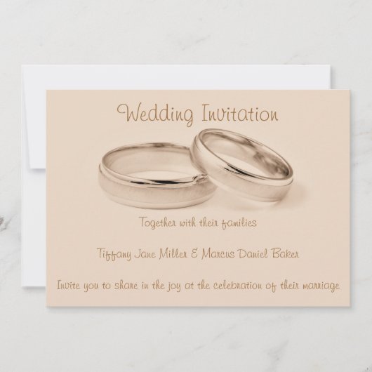 Weddenschap met trouwringen kaart (Voorkant)