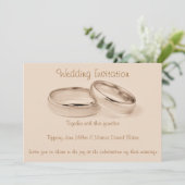 Weddenschap met trouwringen kaart (Staand voorkant)