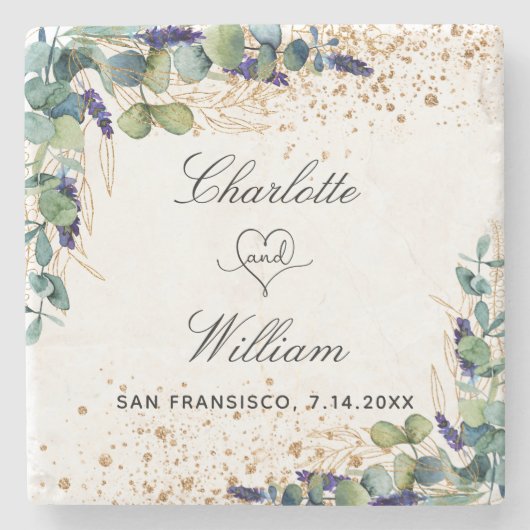 Weddenschap met uitzondering van de datum eucalypt stenen onderzetter (Voorkant)