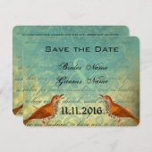 weddenschap met vogels sparen de datum save the date (Voorkant / Achterkant)