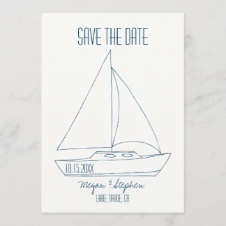 Weddenschap met zeilboot - Bewaar de datum Save The Date