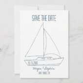 Weddenschap met zeilboot - Bewaar de datum Save The Date (Voorkant)