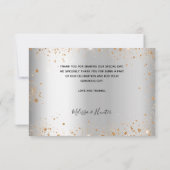 Weddenschap met zilveren foto gouden hartscriptie  bedankkaart (Achterkant)