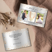 Weddenschap met zilveren foto gouden hartscriptie bedankkaart