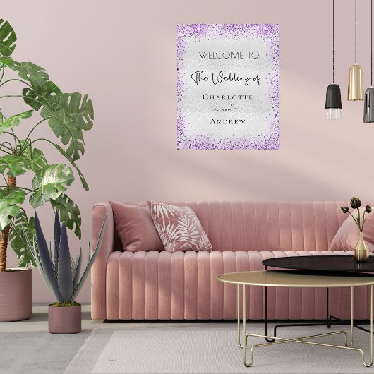 Weddenschap met zilveren paarse pleisters poster