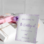 Weddenschap met zilveren paarse pleisters reclamebord met voetstuk