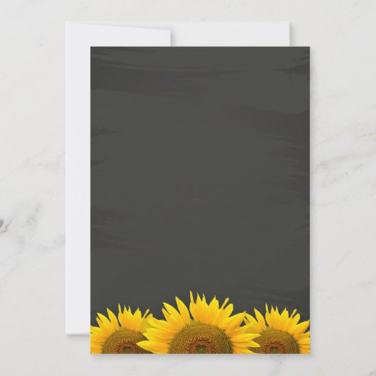 Weddenschap met zonnige zonnebloemen kaart (Achterkant)