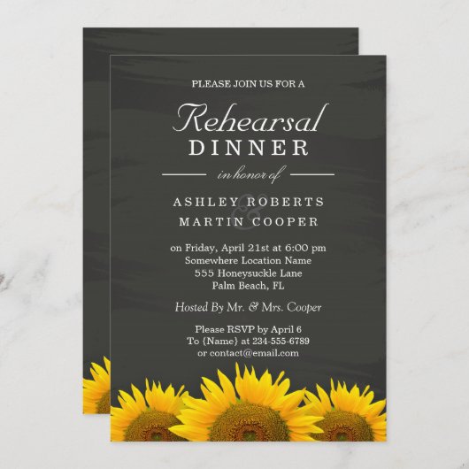 Weddenschap met zonnige zonnebloemen kaart (Voorkant / Achterkant)