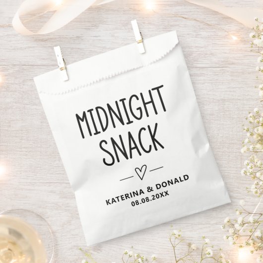 Weddenschap Midnight Snack Favor Bag Bedankzakje (Geknipt)