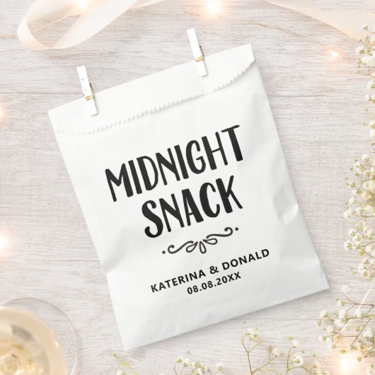 Weddenschap Midnight Snack Favor Bag Bedankzakje (Geknipt)