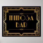 Weddenschap - Mimosa Bar Gatsby Wedding Sign Poster (Voorkant)