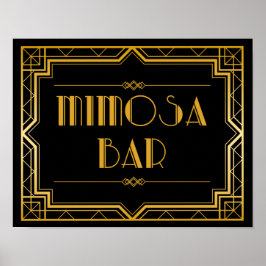 Weddenschap - Mimosa Bar Gatsby Wedding Sign Poster