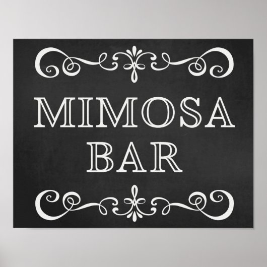 Weddenschap - Mimosa Bar Wedding Chalkboard Poster (Voorkant)