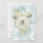 Weddenschap Mint Blauwgroen goudmarmer Roos Floral Kaart (Achterkant)