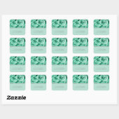 Weddenschap Mint Green Rozen Vierkante Sticker (Vel)