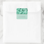 Weddenschap Mint Green Rozen Vierkante Sticker (Tas)