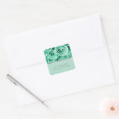 Weddenschap Mint Green Rozen Vierkante Sticker (Envelop)