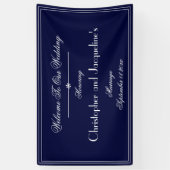 Weddenschap Modern  Aangepaste Zeemacht Blauw Welk Spandoek (Verticaal)