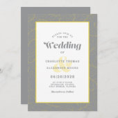 Weddenschap Modern Abstract Leaves Pattern Grey Ye Kaart (Voorkant / Achterkant)