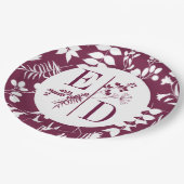 Weddenschap Modern Burgundy Initialen Bord (Gekanteld)