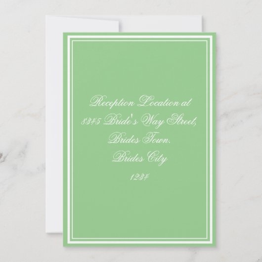 Weddenschap Modern Chic Soft Green Bride Groom Wed Kaart (Achterkant)