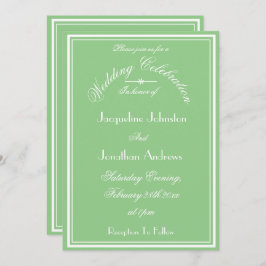 Weddenschap Modern Chic Soft Green Bride Groom Wed Kaart