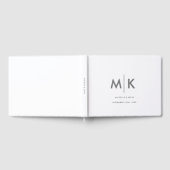 Weddenschap Modern Luxurious Monogram grijs Wit Gastenboek (Volledig)