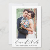 Weddenschap Modern Minimalist Calligraphy Love Fot Bedankkaart (Voorkant)