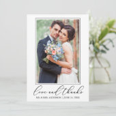 Weddenschap Modern Minimalist Calligraphy Love Fot Bedankkaart (Staand voorkant)