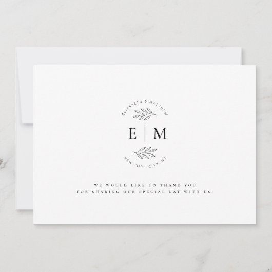 Weddenschap Modern Minimalist Elegant Chic Bedankkaart (Voorkant)
