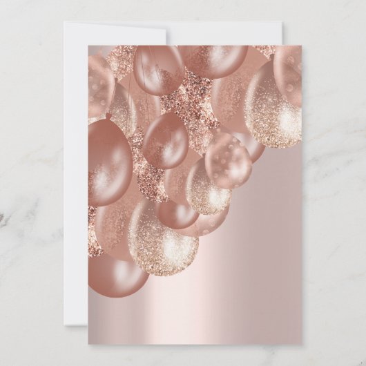 Weddenschap Modern Roos Blush ballons Kaart (Achterkant)