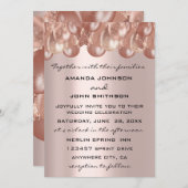 Weddenschap Modern Roos Blush ballons Kaart (Voorkant / Achterkant)