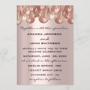 Weddenschap Modern Roos Blush ballons Kaart