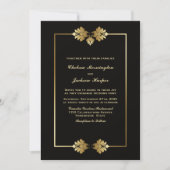 Weddenschap Modern Simple Black met Gold Kaart (Voorkant)