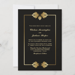 Weddenschap Modern Simple Black met Gold Kaart