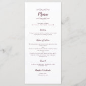 Weddenschap Moderne Burgundy Dinner Party Menu (Voorkant)