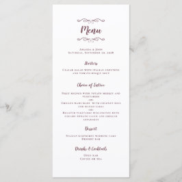 Weddenschap Moderne Burgundy Dinner Party Menu
