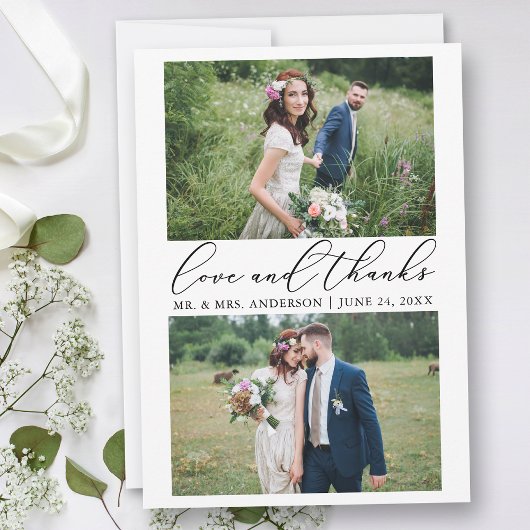 Weddenschap Moderne Calligrafie 2 Fotoliefhebbers Bedankkaart