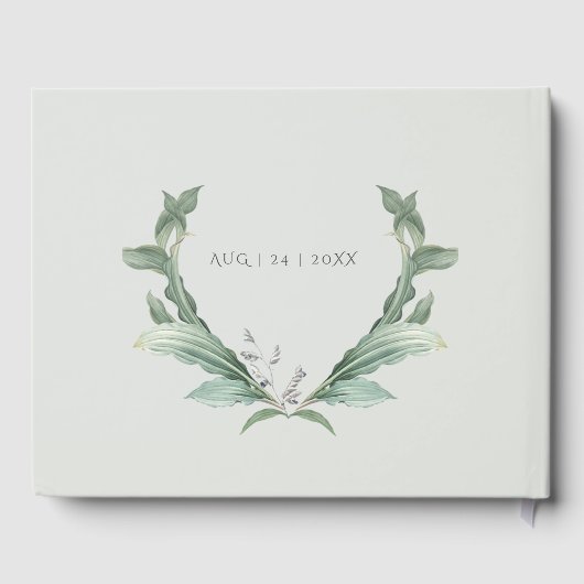 Weddenschap |Moderne elegante tropische bladeren Gastenboek (Achterkant)