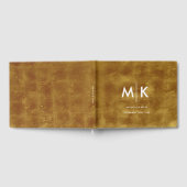 Weddenschap Moderne Luxurous Monogram Gold Foil Gastenboek (Volledig)