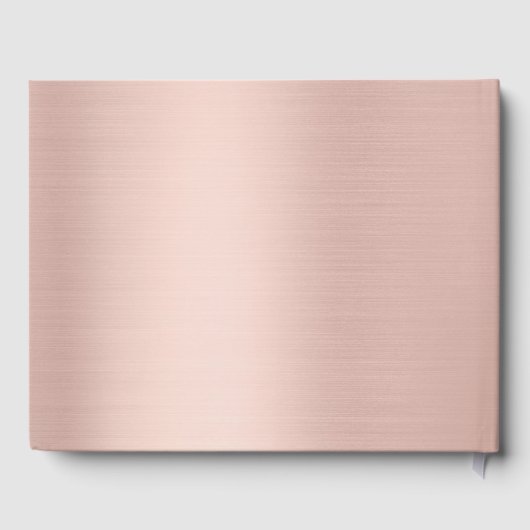 Weddenschap Moderne Luxurous Monogram Roos Gold Gastenboek (Achterkant)