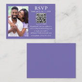 Weddenschap Moderne Minimale Foto Periwinkle QR RS Informatiekaartje (Voorkant / Achterkant)