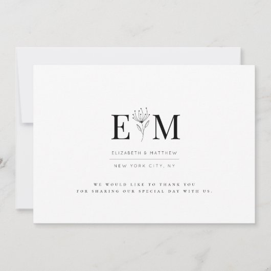 Weddenschap Moderne Minimale Grote Afkomst Bedankkaart (Voorkant)