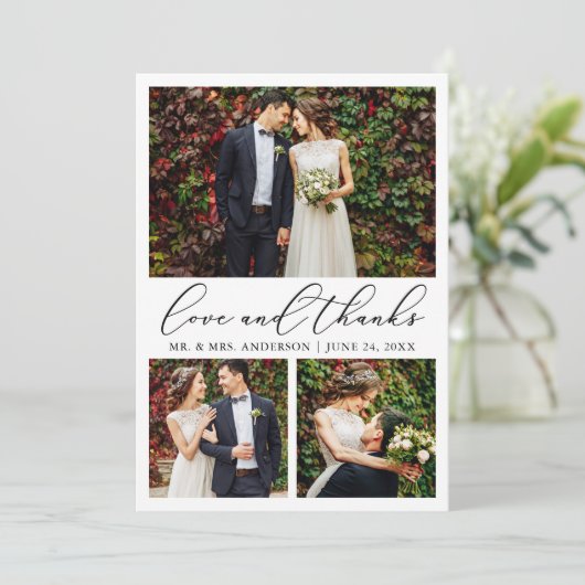 Weddenschap Moderne Minimalistische Calligrafie 3  Bedankkaart (Staand voorkant)