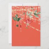 Weddenschap Moderne Monogram Vivid Coral Licht Gol Kaart (Achterkant)