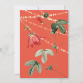 Weddenschap Moderne Monogram Vivid Coral Licht Gol Kaart (Achterkant)